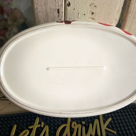 Sara Hand painted Ceramic Casserole Dish Double Handled Made in Italy Holiday - Picture 5 of 8